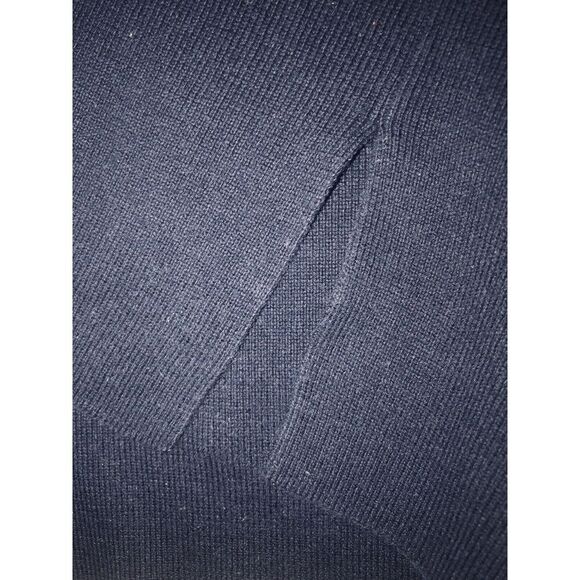 Vittadini Sport Navy White Oversized Striped Knit‎ Crop Top Cotton Nautical M - Picture 8 of 8